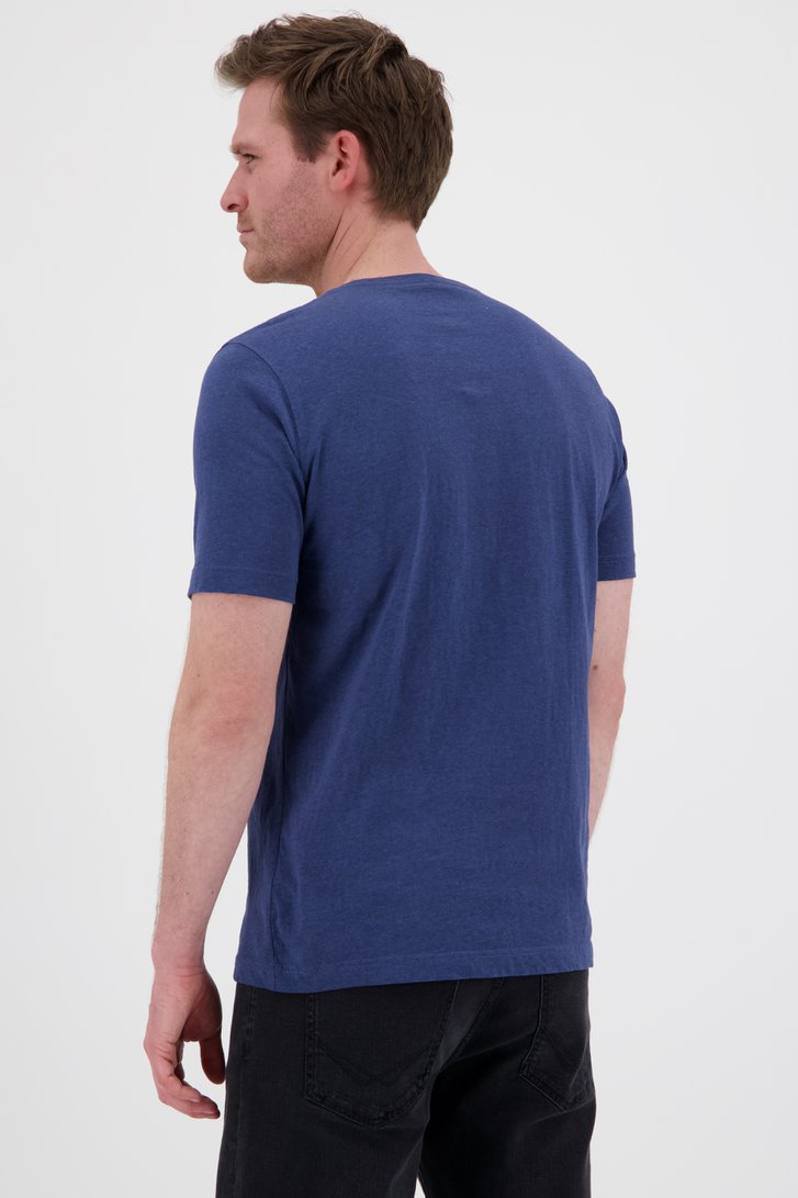 T-shirt bleu foncé à col rond de Ravøtt pour Hommes