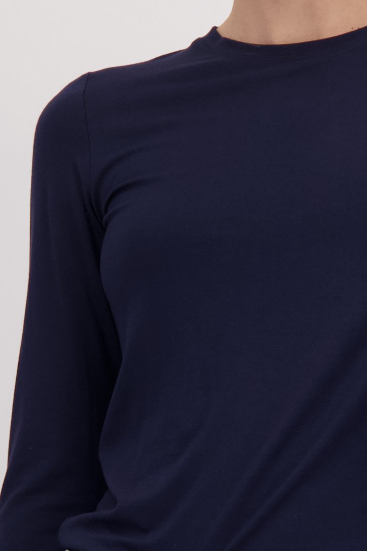 Détail de T-shirt bleu foncé à manches longues de Liberty Island pour Femmes