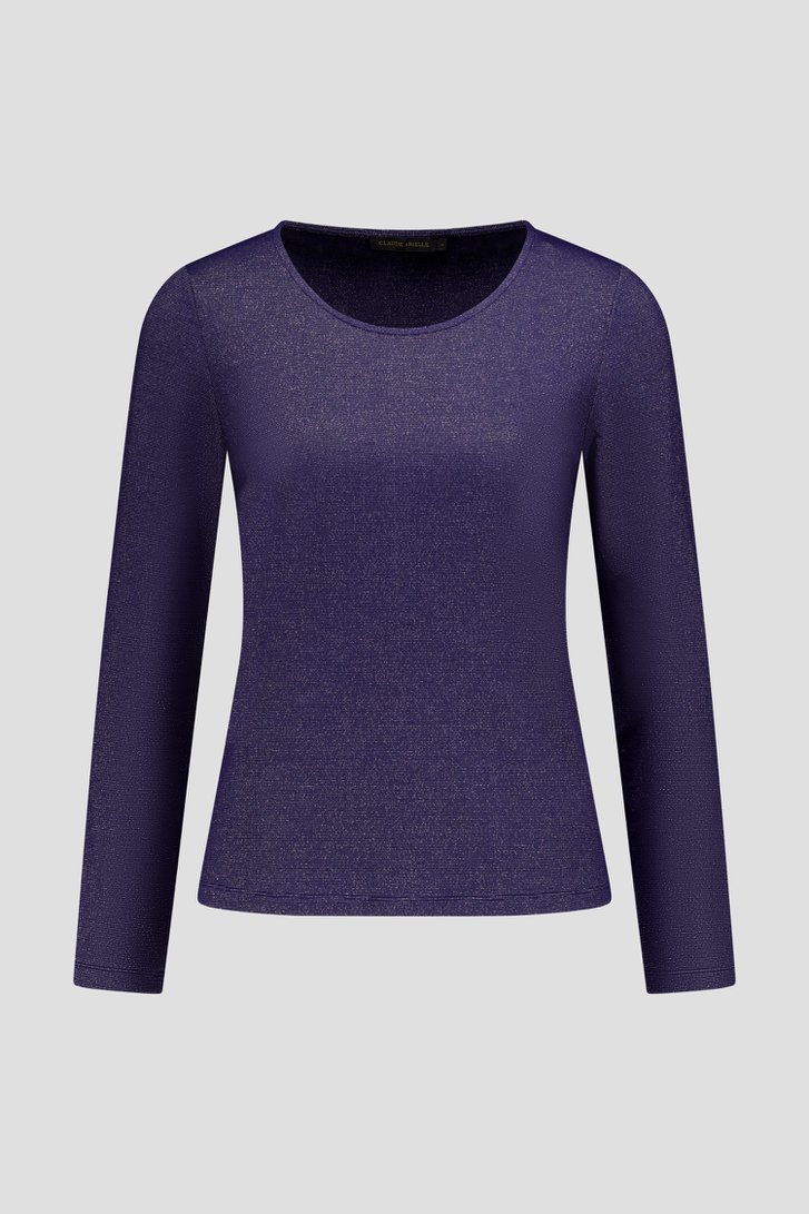 Photo produit 1 de T-shirt bleu marine à fil métallisé de Claude Arielle pour Femmes