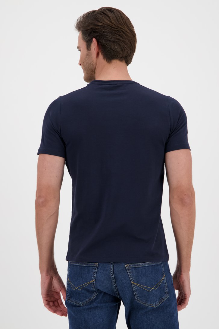 T-shirt bleu marine basique à col rond de Ravøtt pour Hommes