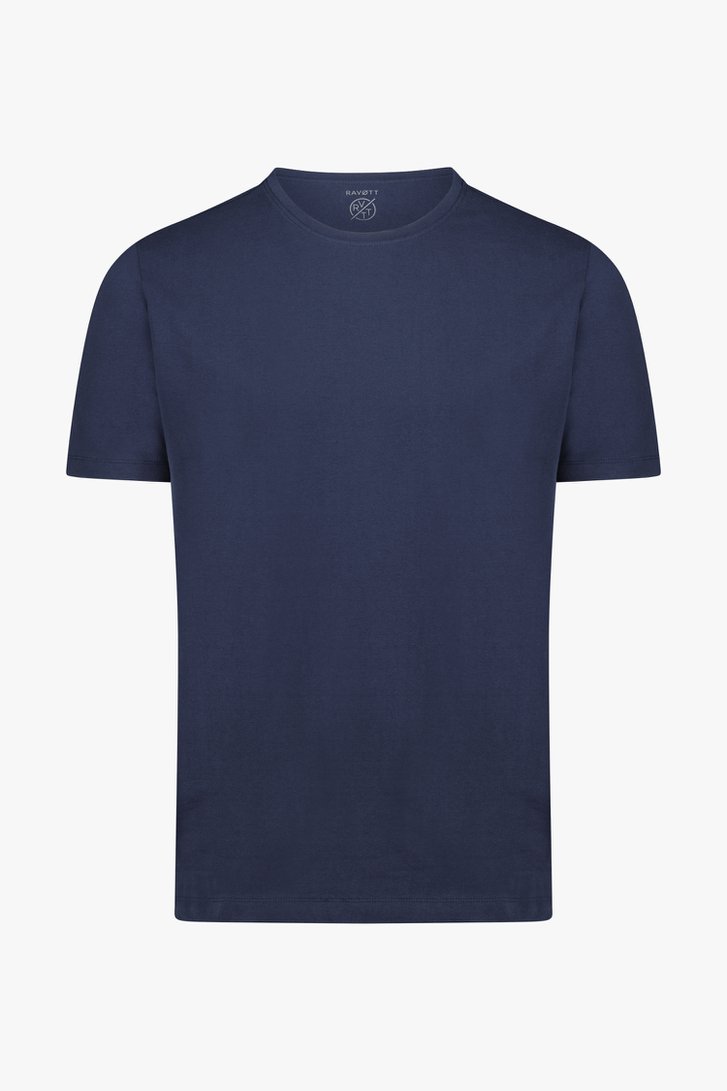 T-shirt bleu marine basique à col rond de Ravøtt pour Hommes