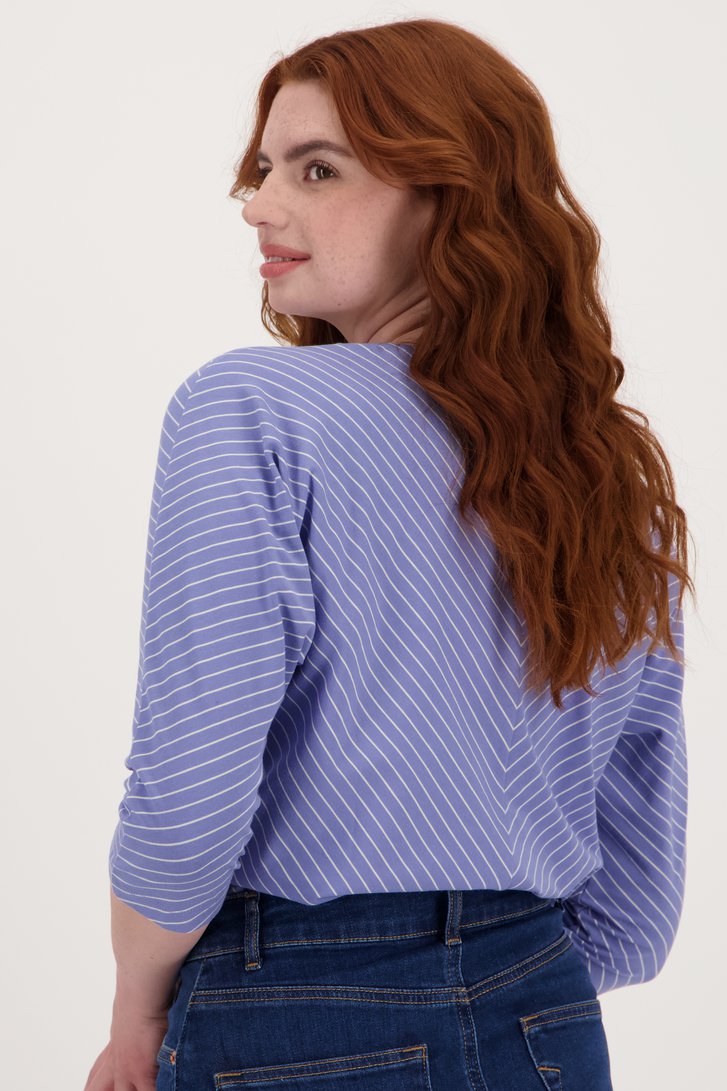 T-shirt bleu violet à motifs rayés	 de Libelle pour Femmes