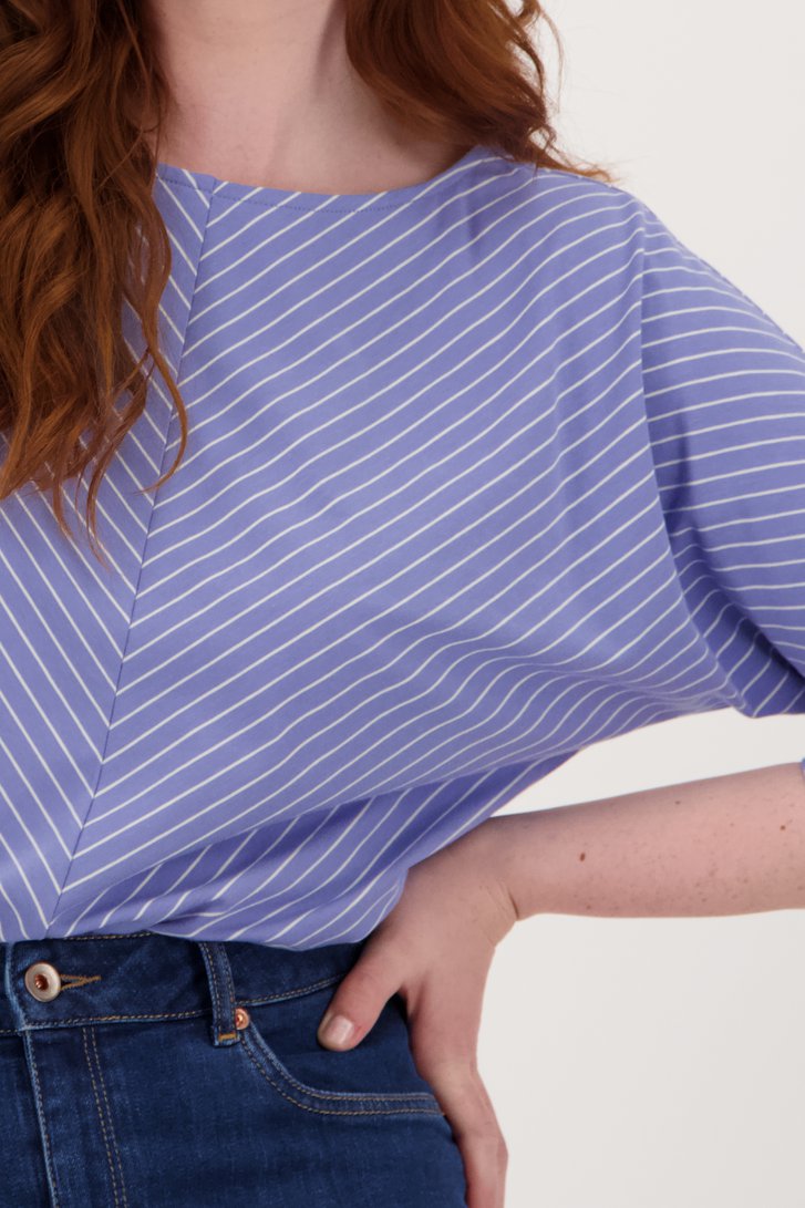 T-shirt bleu violet à motifs rayés	 de Libelle pour Femmes