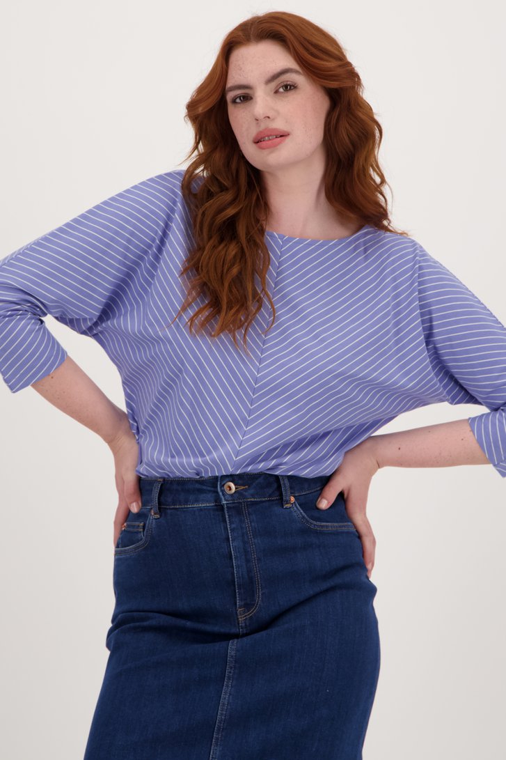 T-shirt bleu violet à motifs rayés	 de Libelle pour Femmes