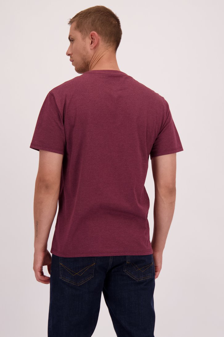 Le dos de T-shirt bordeaux à col rond de Only & Sons pour Hommes