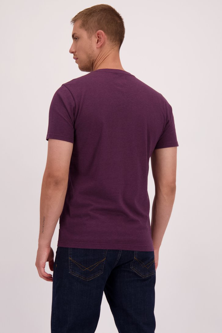 Le dos de T-shirt bordeaux à fines rayures  de Casual Five pour Hommes
