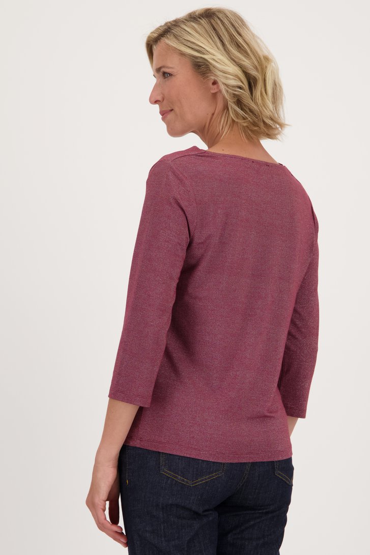Le dos de T-shirt bordeaux scintillant de Claude Arielle pour Femmes