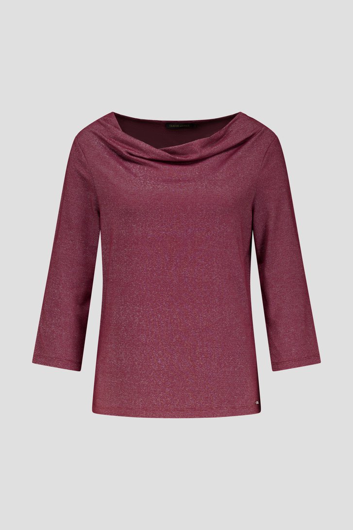 Photo produit 1 de T-shirt bordeaux scintillant de Claude Arielle pour Femmes