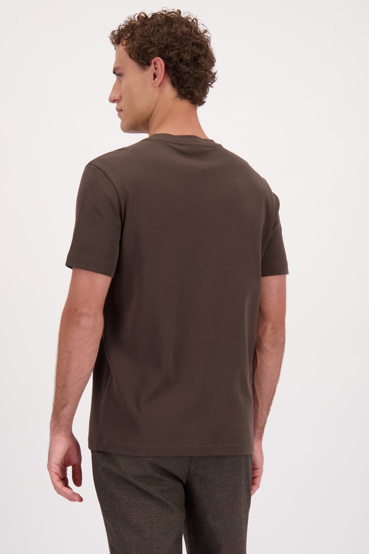 Le dos de T-shirt brun à manches courtes de Upper East pour Hommes