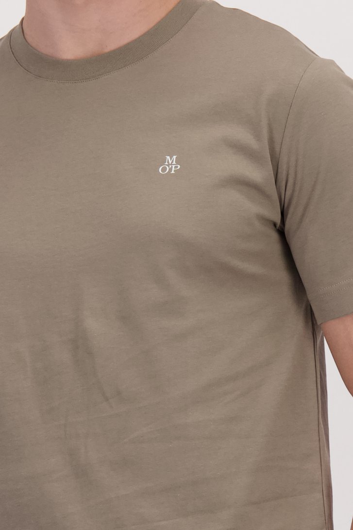 Détail de T-shirt brun en coton de Marc O'Polo pour Hommes