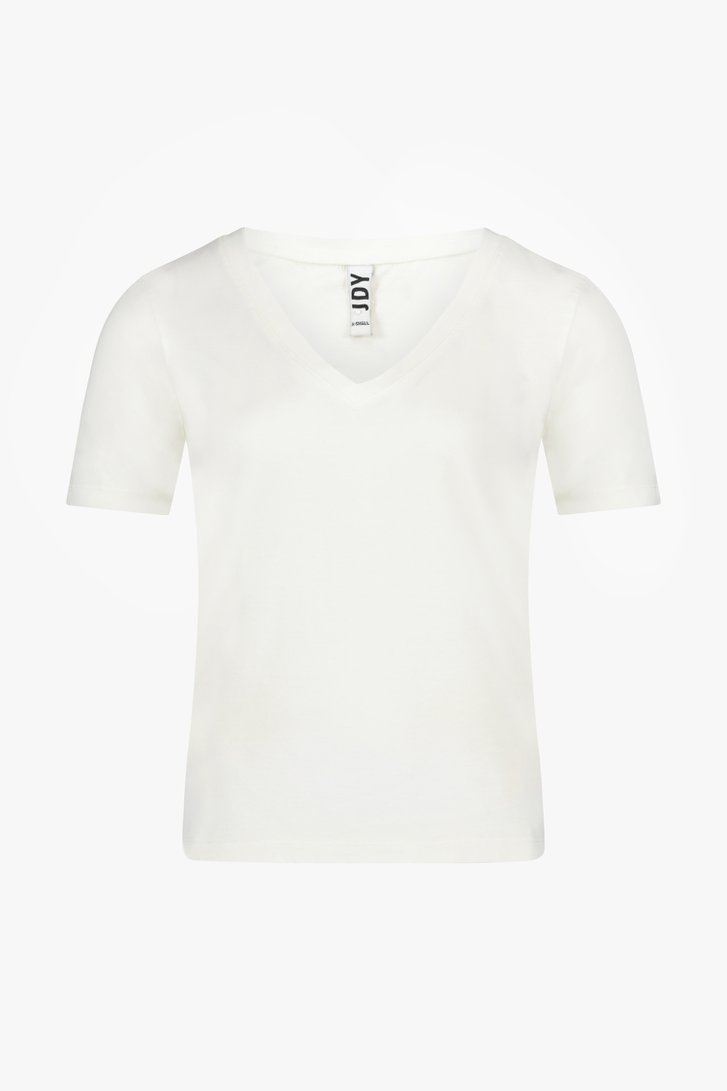 T-shirt col en V écru de JDY pour Femmes