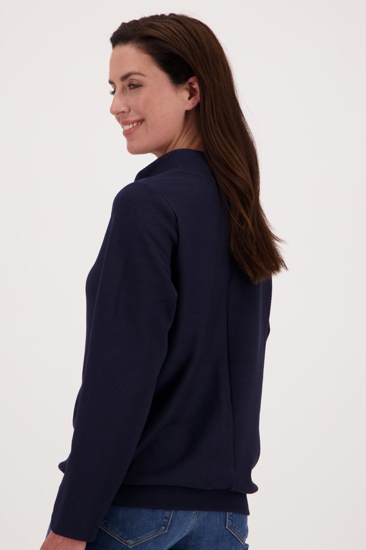 T-shirt côtelé bleu foncé	 de Signature pour Femmes