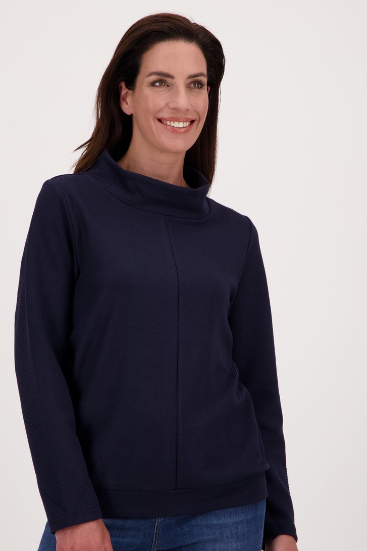T-shirt côtelé bleu foncé	 de Signature pour Femmes