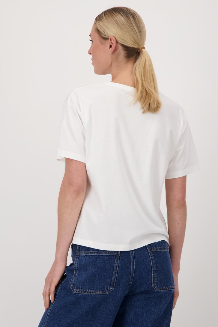 T-shirt écru à col rond de Liberty Island pour Femmes