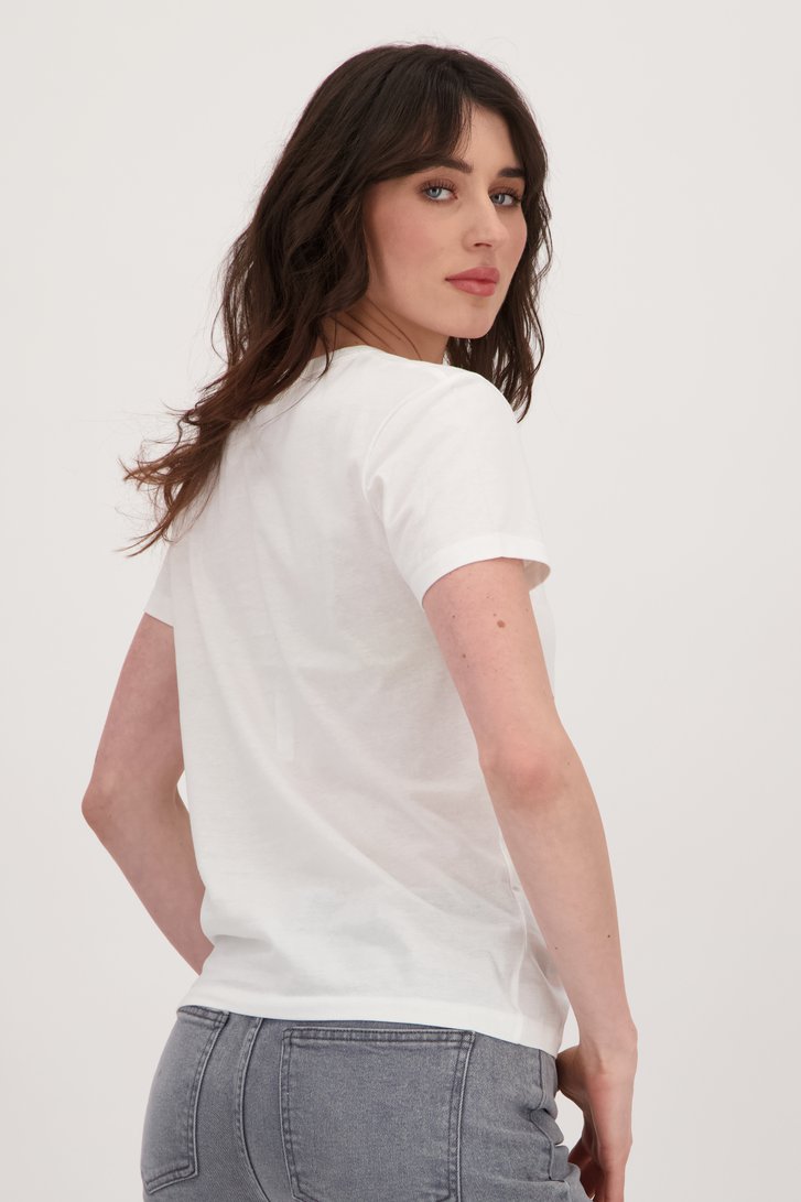 T-shirt écru à imprimé orange de JDY pour Femmes