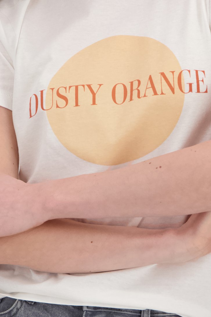 T-shirt écru à imprimé orange de JDY pour Femmes
