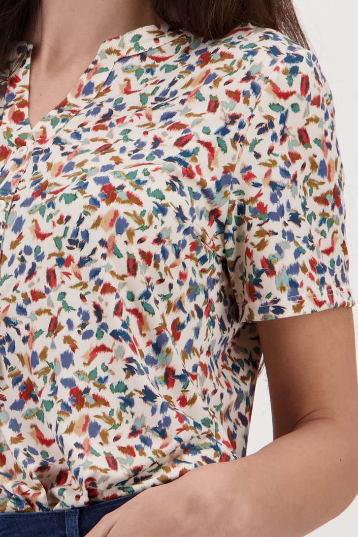 T-shirt écru avec détail argenté de Diane Laury pour Femmes