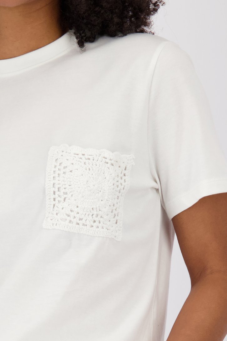 T-shirt ecru avec poche crochet de JDY pour Femmes