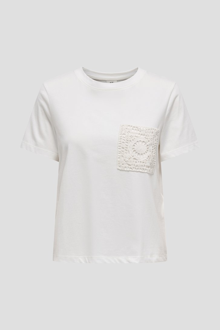 T-shirt ecru avec poche crochet de JDY pour Femmes
