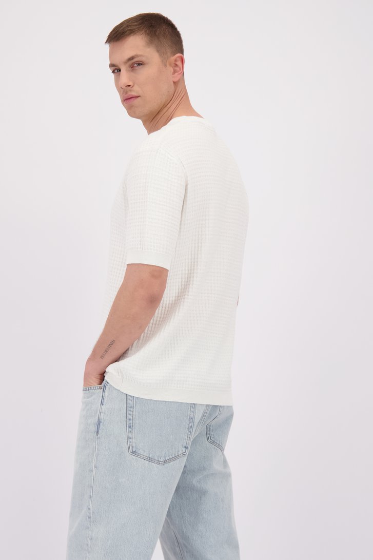 Le dos de T-shirt écru en tissu structuré de Only & Sons pour Hommes