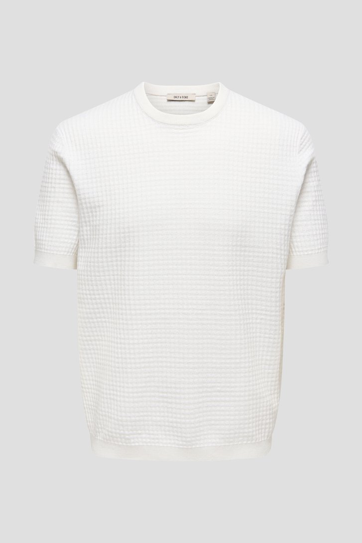 Photo produit 1 de T-shirt écru en tissu structuré de Only & Sons pour Hommes