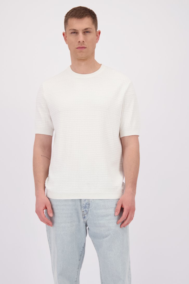 Le devant de T-shirt écru en tissu structuré de Only & Sons pour Hommes