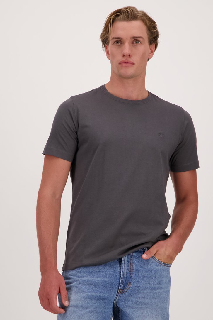 T-shirt gris à col rond de Ravøtt pour Hommes