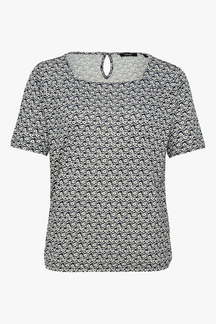 T-shirt gris à imprimé rétro