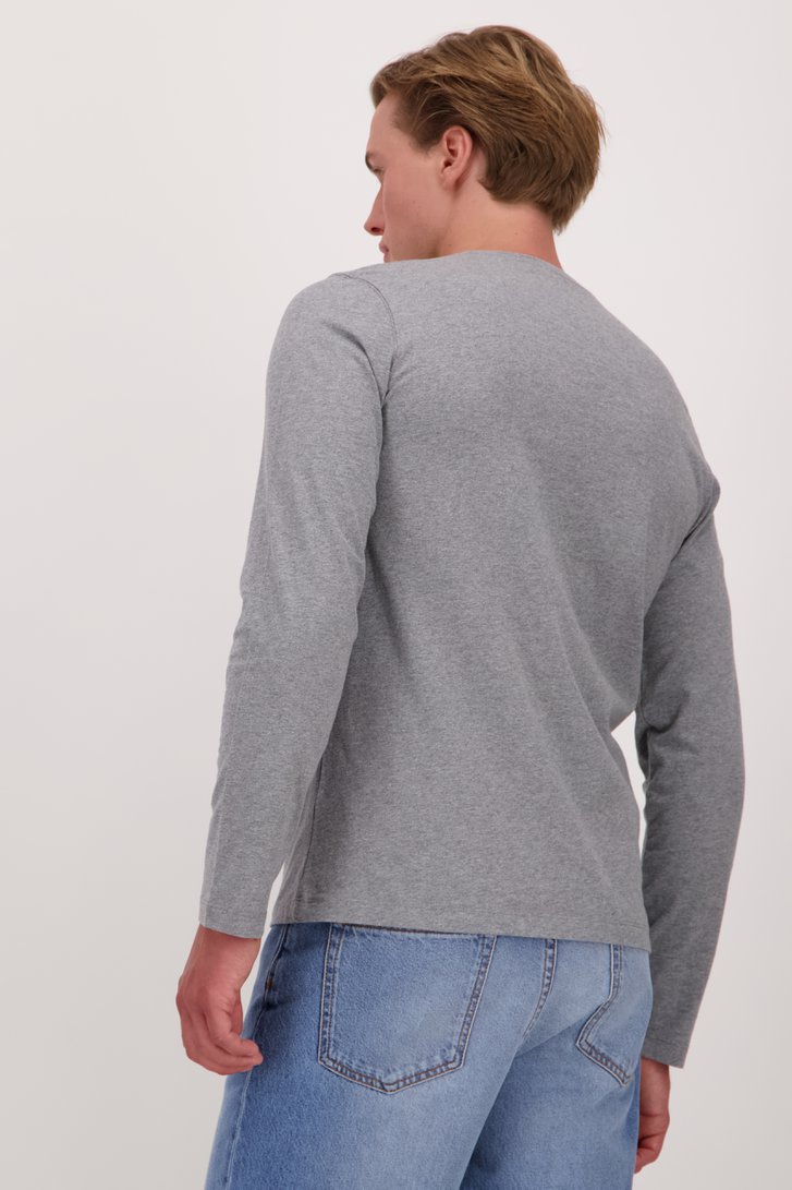 Le dos de T-shirt gris à manches longues de Liberty Island pour Hommes