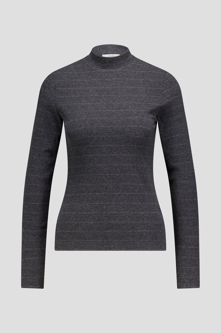 Photo produit 1 de T-shirt gris à rayures pailletées de Libelle pour Femmes