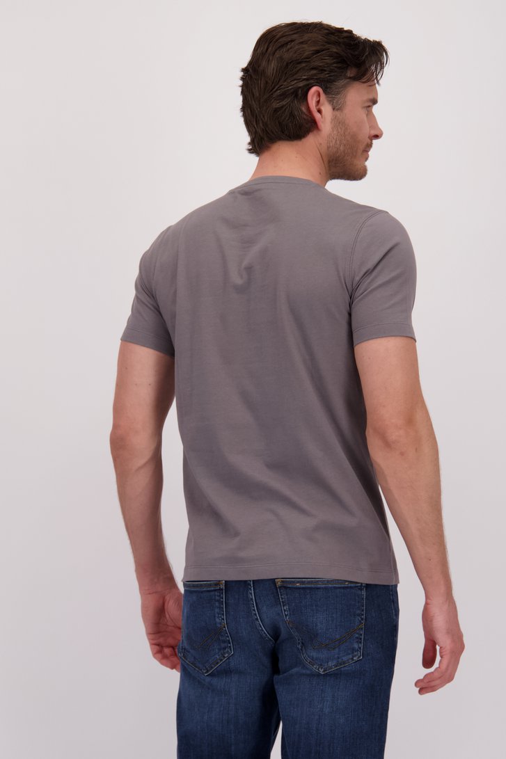 T-shirt gris foncé à col rond de Liberty Island pour Hommes