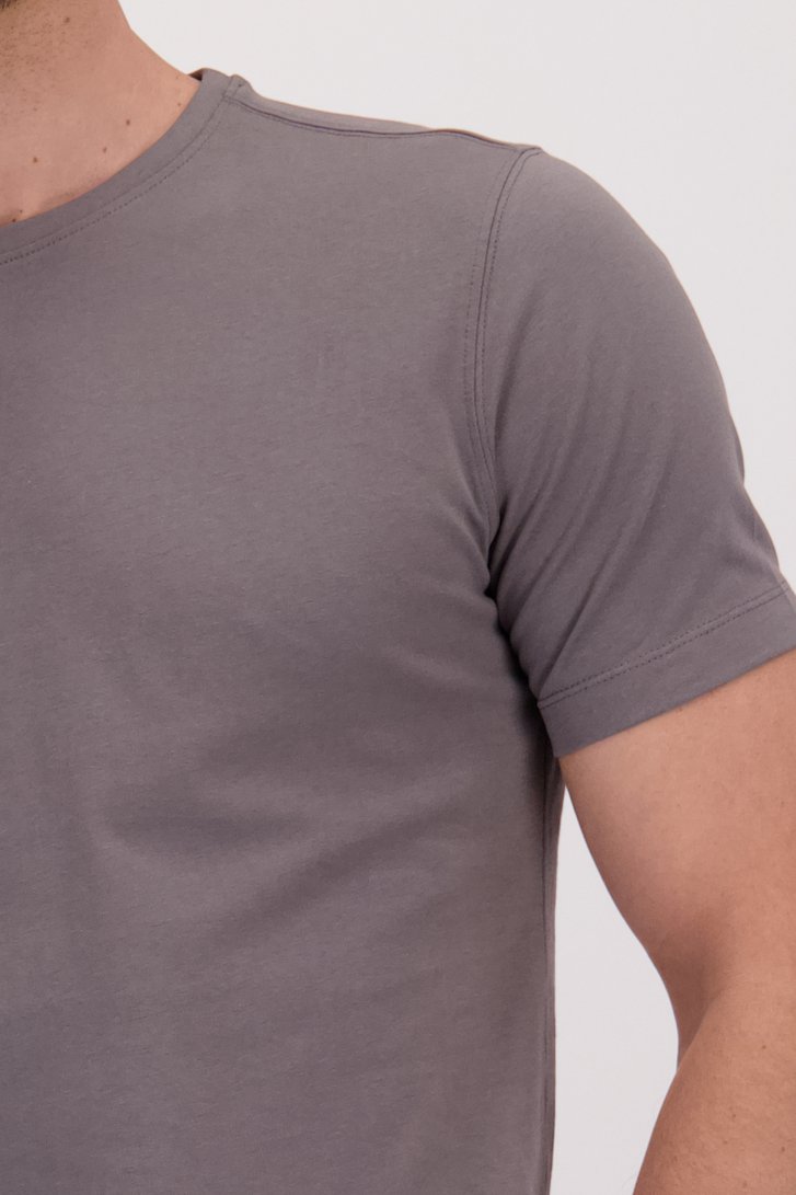 T-shirt gris foncé à col rond de Liberty Island pour Hommes