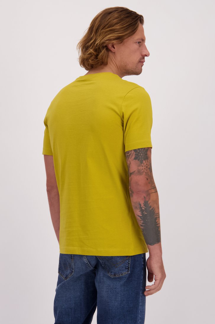 Le dos de T-shirt jaune à col rond de Liberty Island pour Hommes