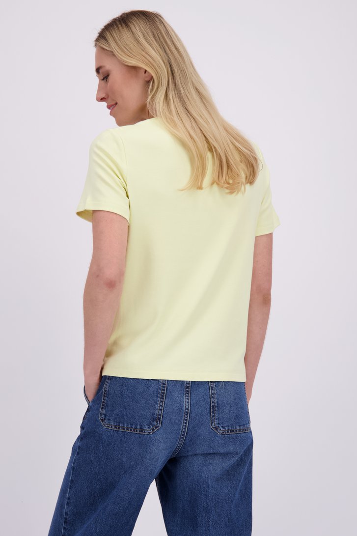 Le dos de T-shirt jaune à col rond de Liberty Island pour Femmes