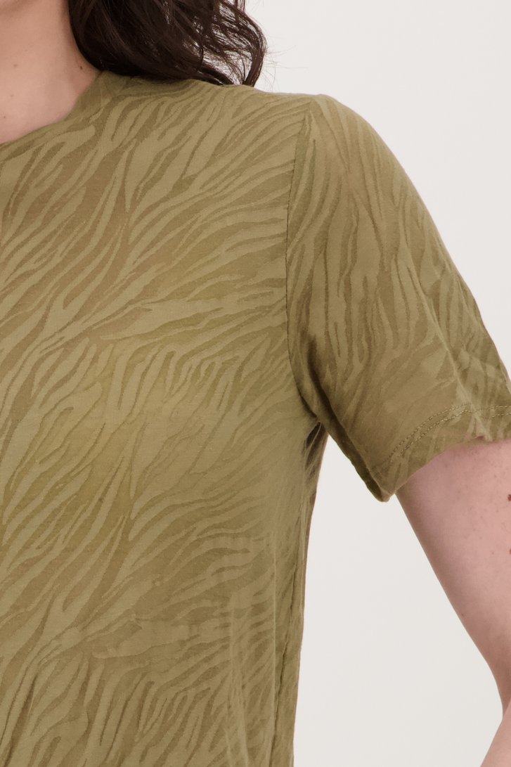 T-shirt kaki à motif zébré de JDY pour Femmes