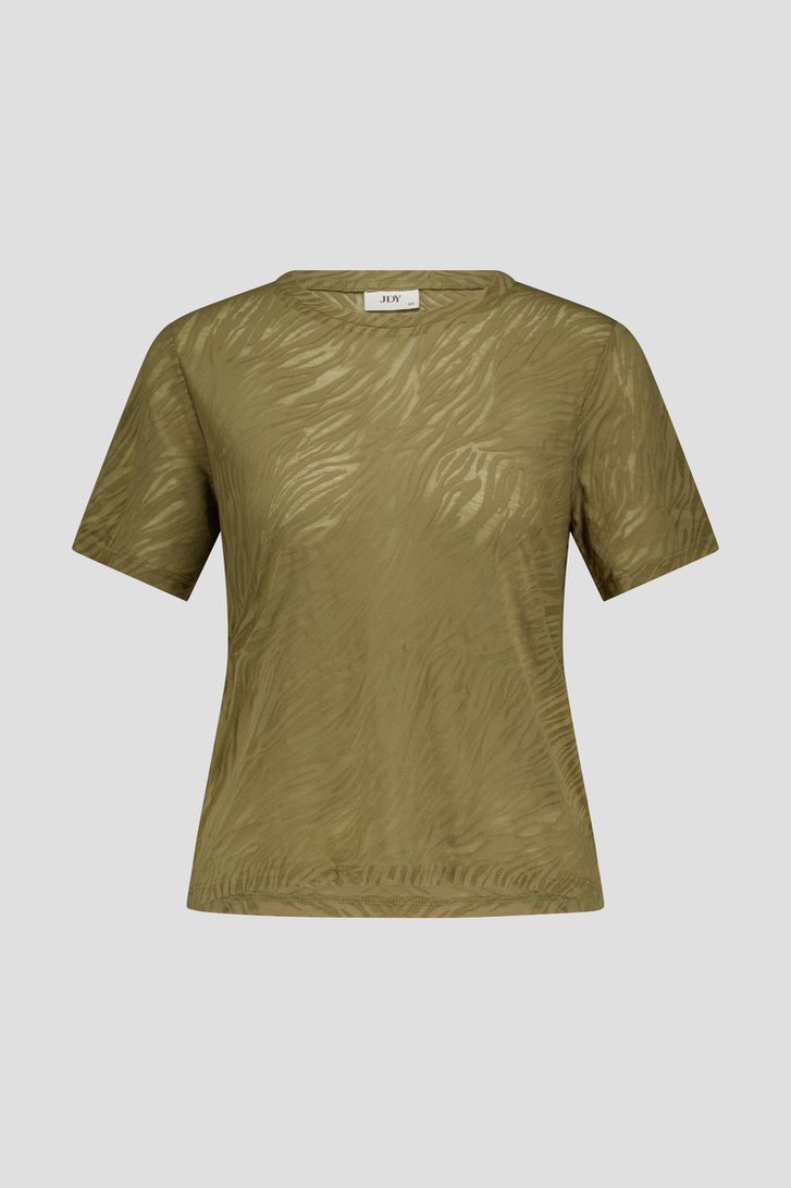 T-shirt kaki à motif zébré de JDY pour Femmes