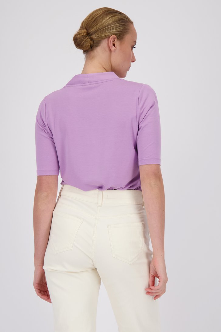 T-shirt lila à col en V de D'Auvry pour Femmes