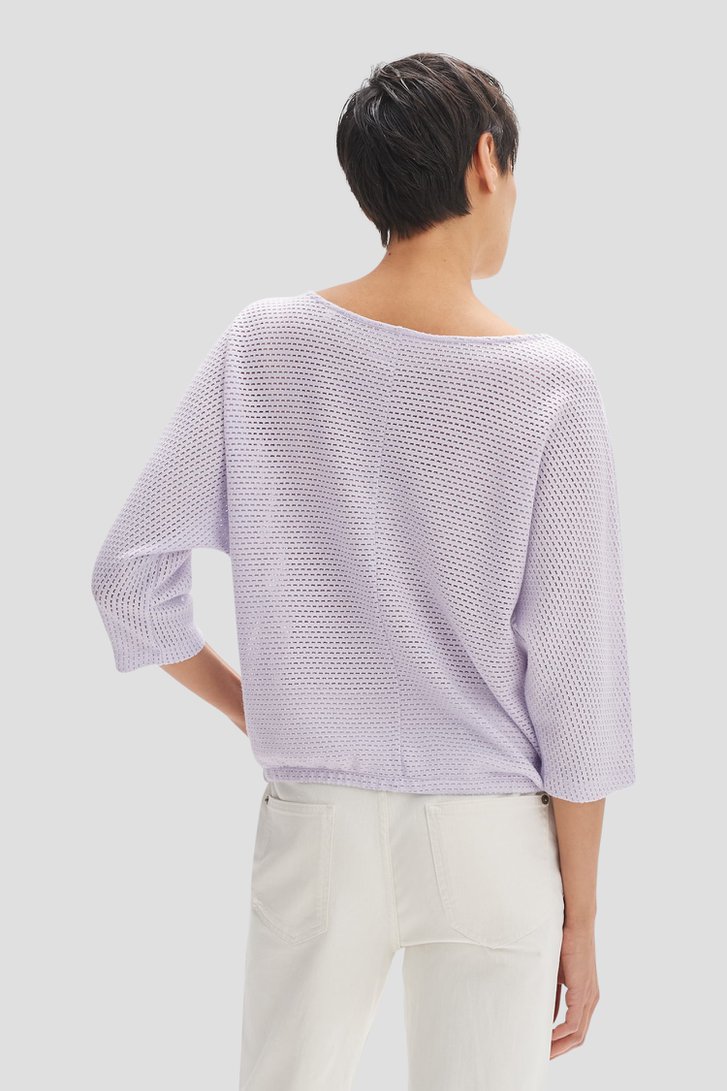 T-shirt lilas en crochet avec motif ajouré de Opus pour Femmes
