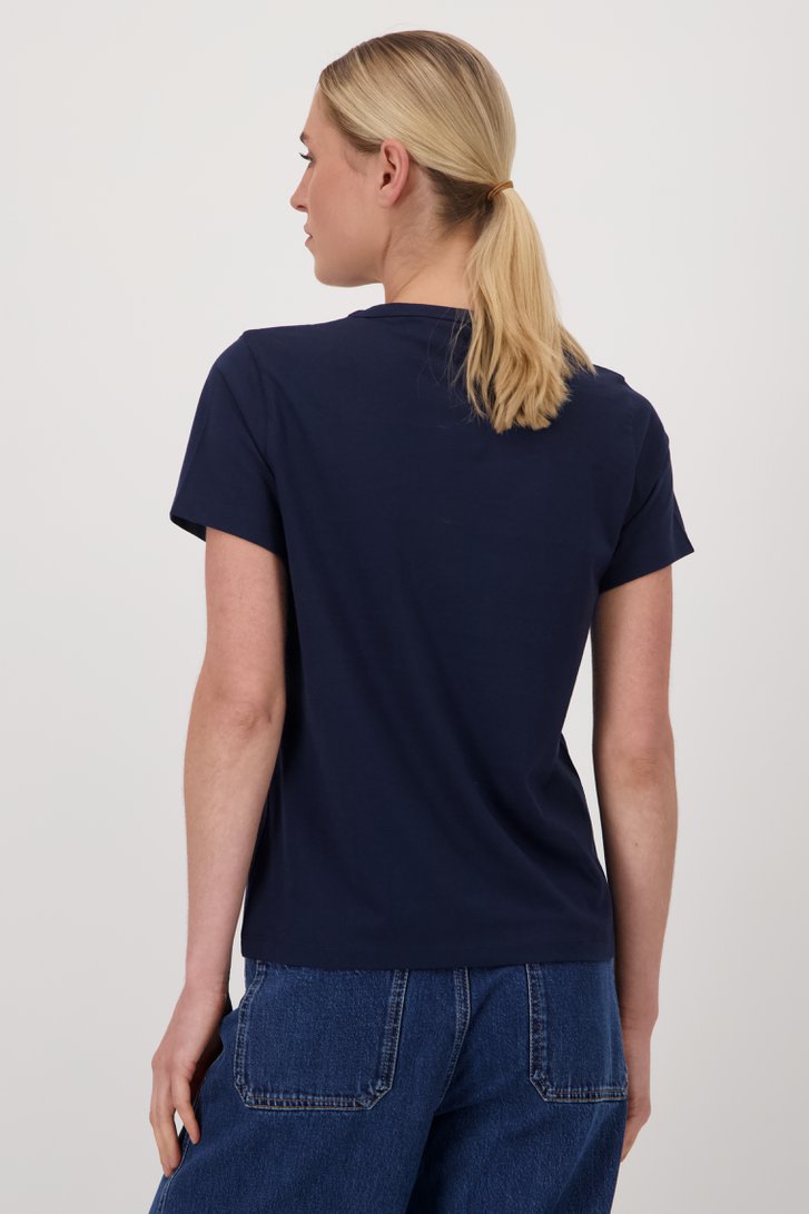 Le dos de T-shirt marine à col rond de Liberty Island pour Femmes