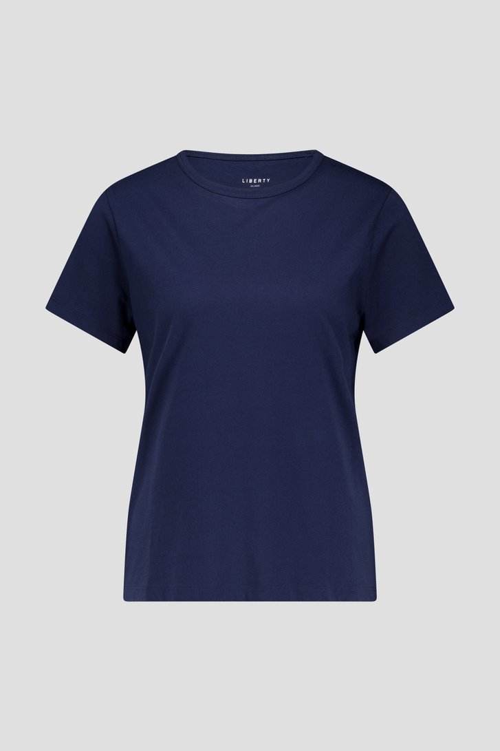 Photo produit 1 de T-shirt marine à col rond de Liberty Island pour Femmes