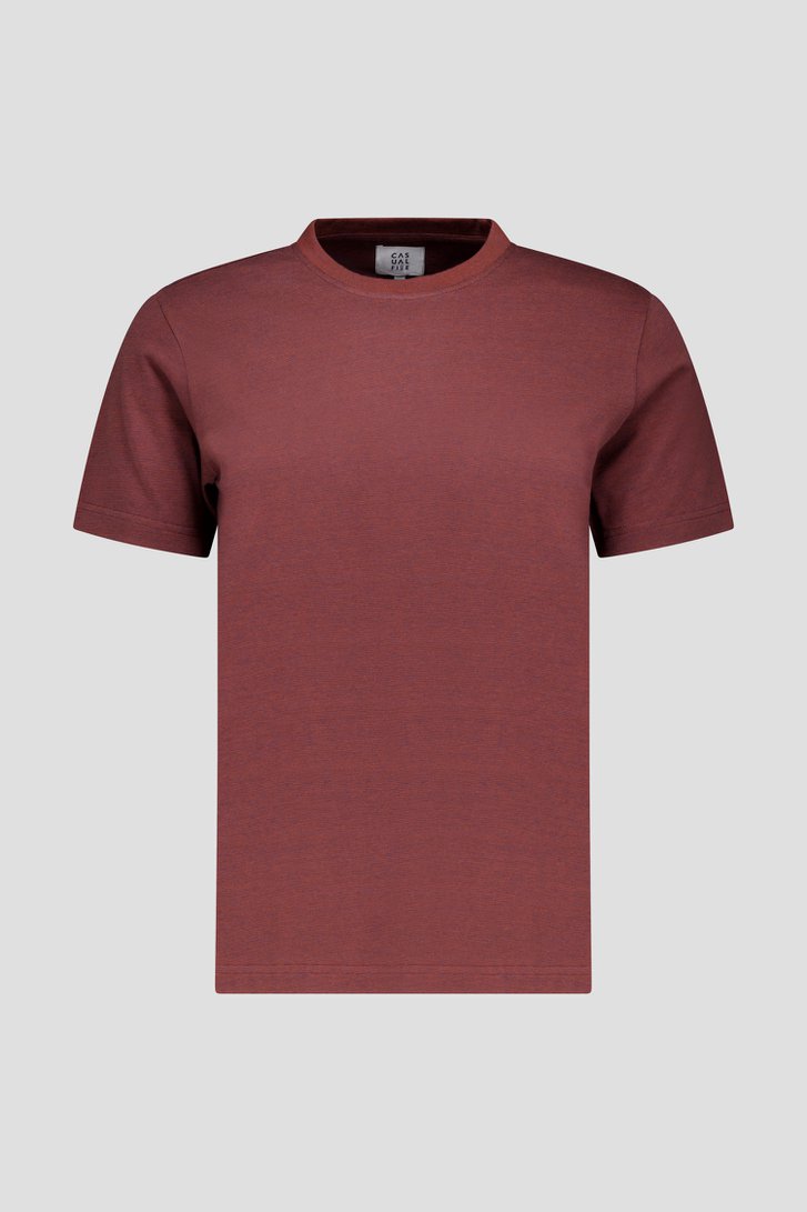 T-shirt marron à fines rayures de Casual Five pour Hommes