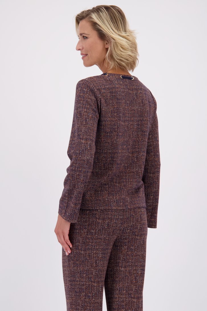 Le dos de T-shirt marron imprimé de Claude Arielle pour Femmes