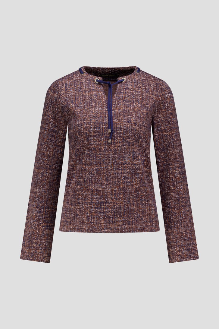 Photo produit 1 de T-shirt marron imprimé de Claude Arielle pour Femmes