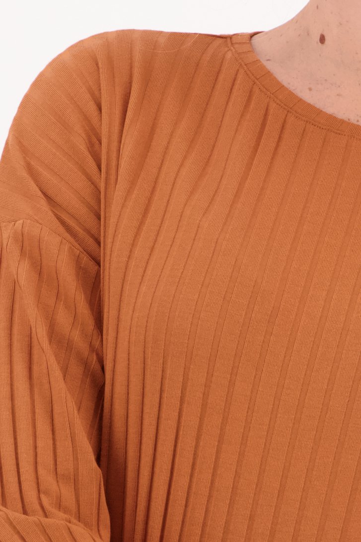 T-shirt marron texturé de Liberty Island homewear pour Femmes