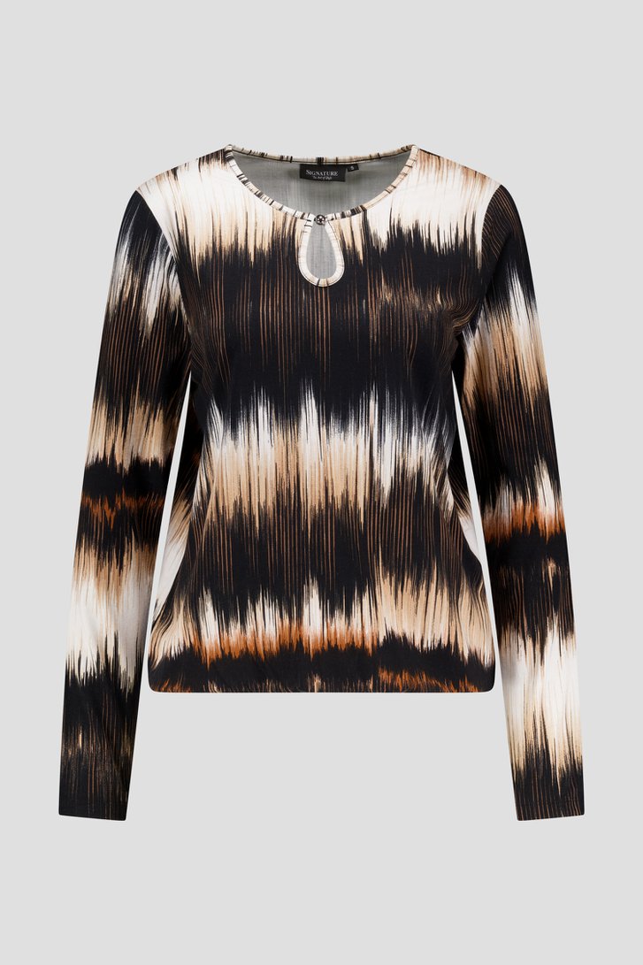 T-shirt met ecru-bruine print van Signature voor Dames