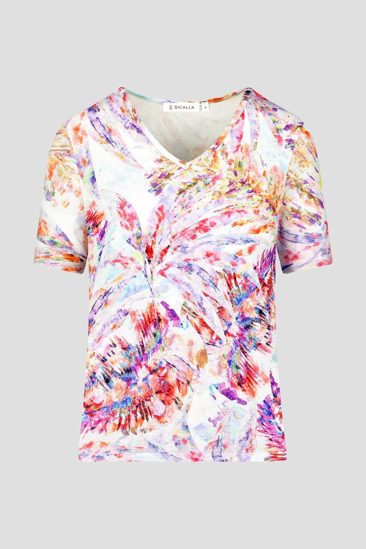 T-shirt met frisse bladerprint van Bicalla voor Dames
