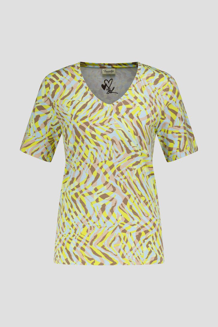 T-shirt met geel-bruine print van Barbara Lebek voor Dames