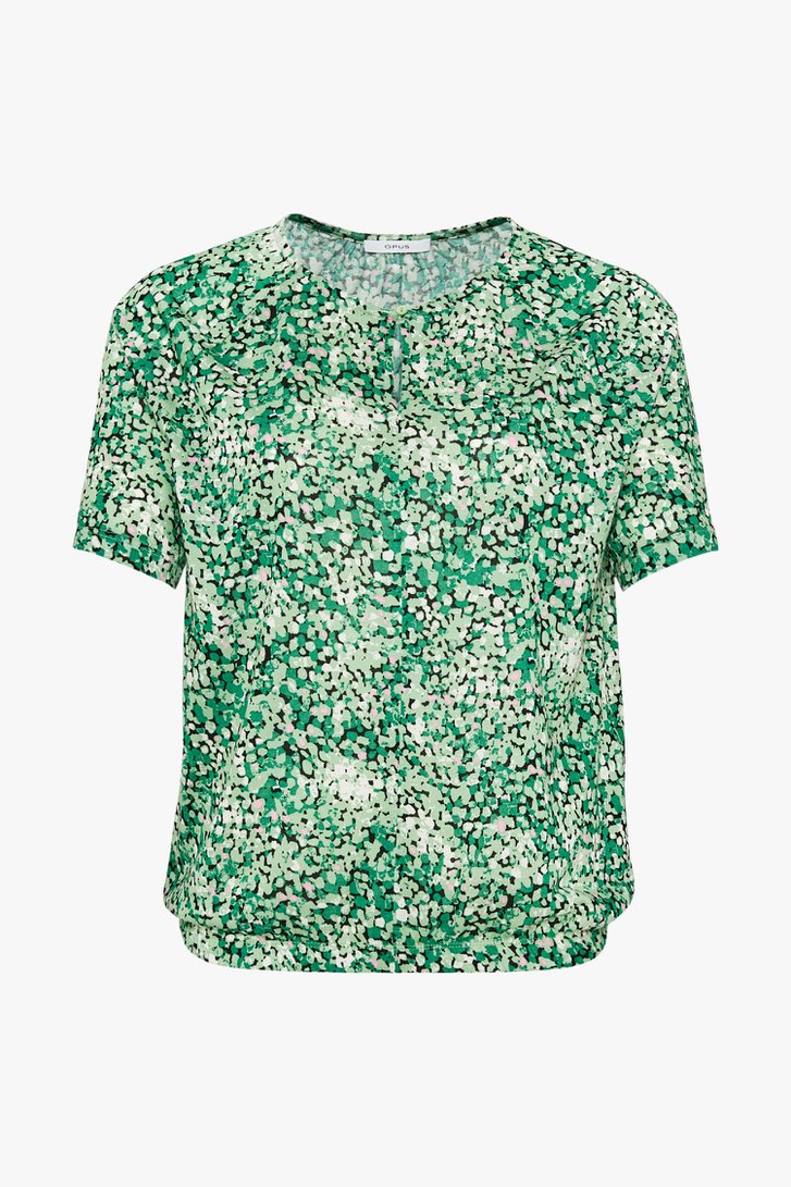 T-shirt met groene bolletjesprint van Opus voor Dames