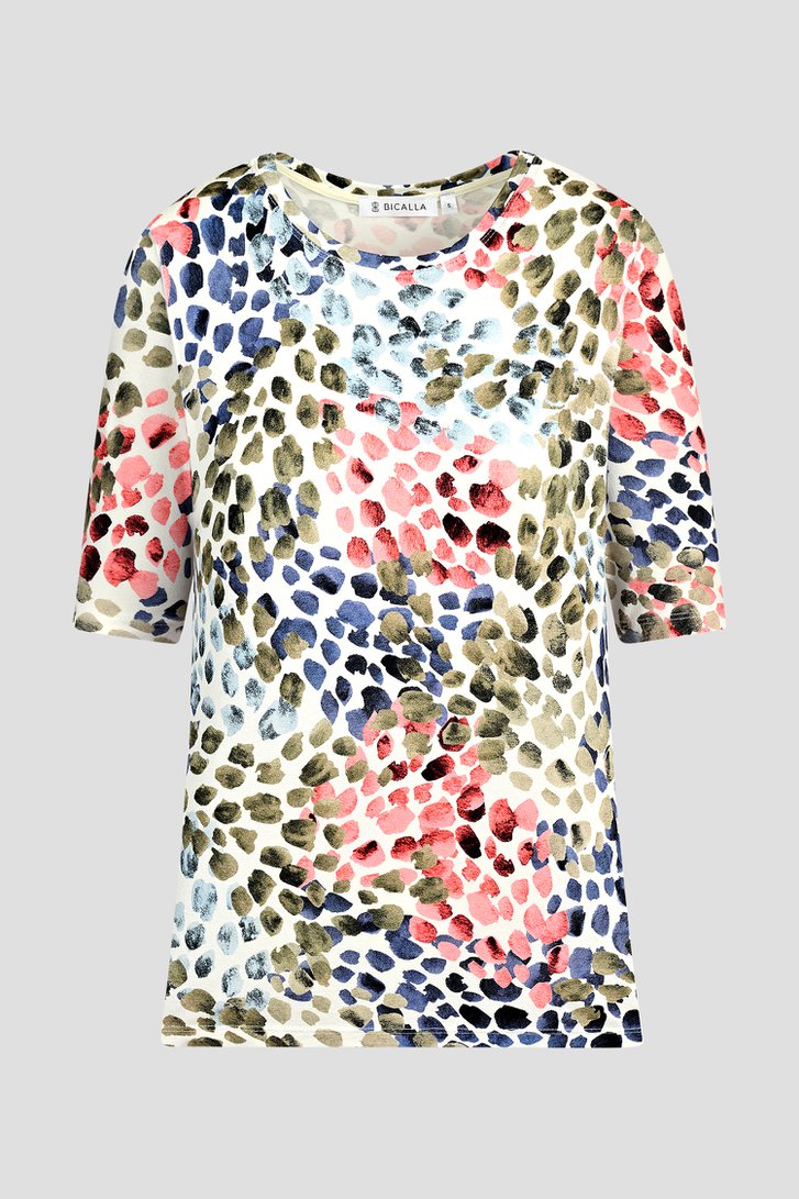 T-shirt met kleurrijke vlekkenprint  van Bicalla voor Dames