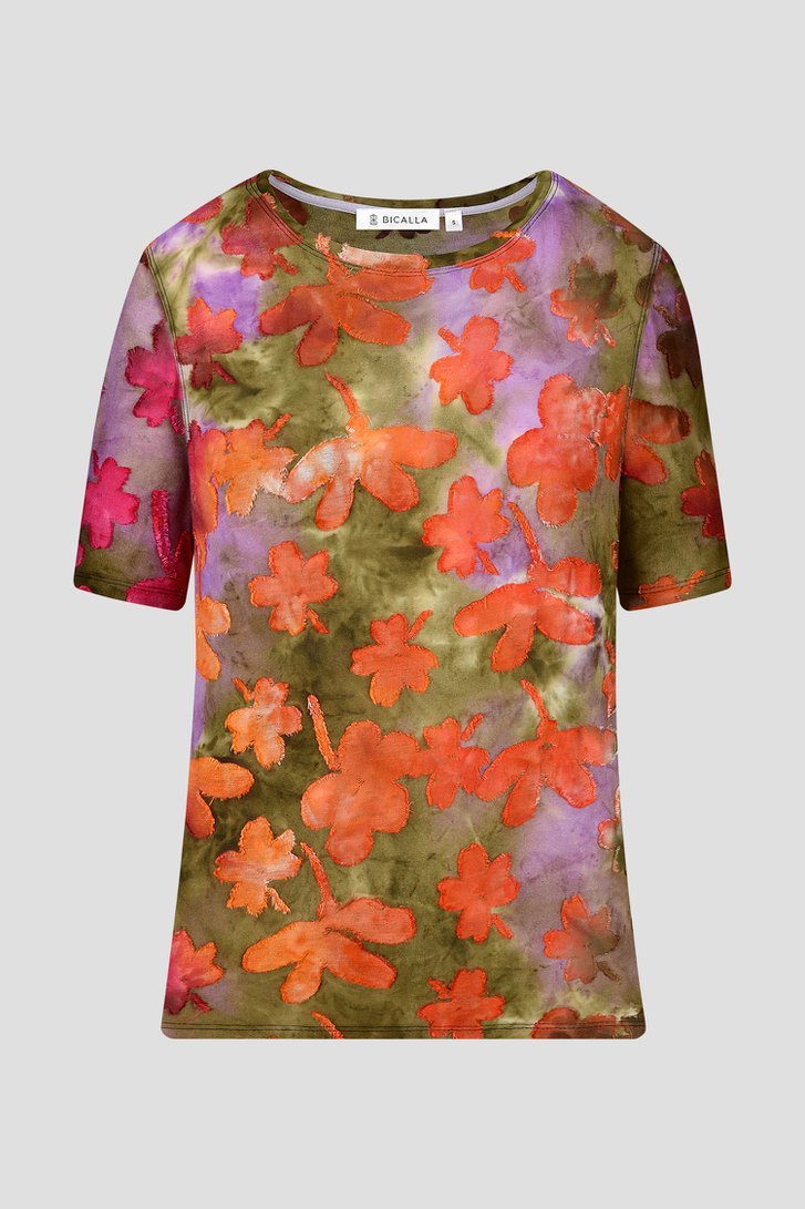 T-shirt met opliggend bloemenpatroon van Bicalla voor Dames
